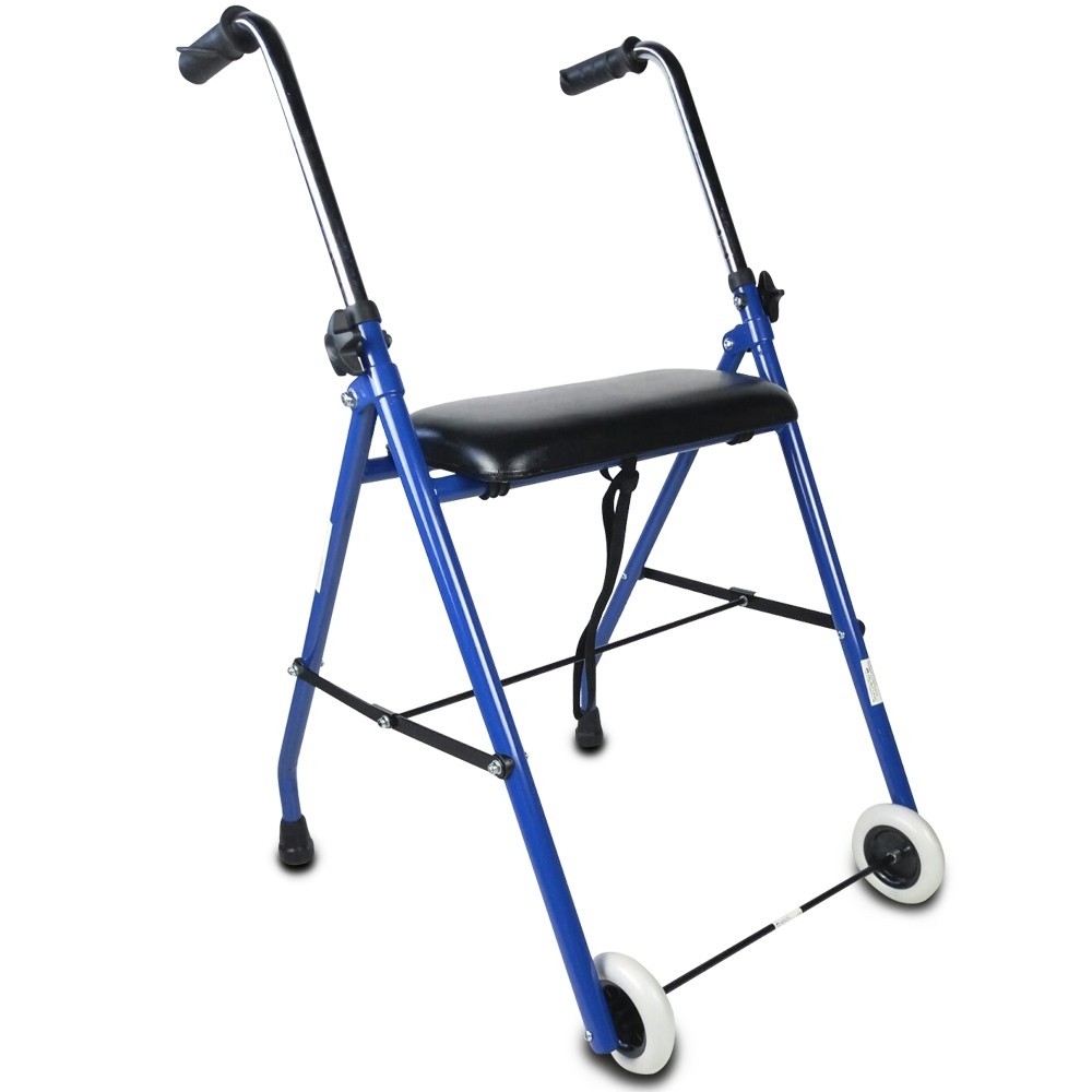 Mobiclinic Andador Emérita de 2 ruedas: andador plegable ligero con estructura de acero