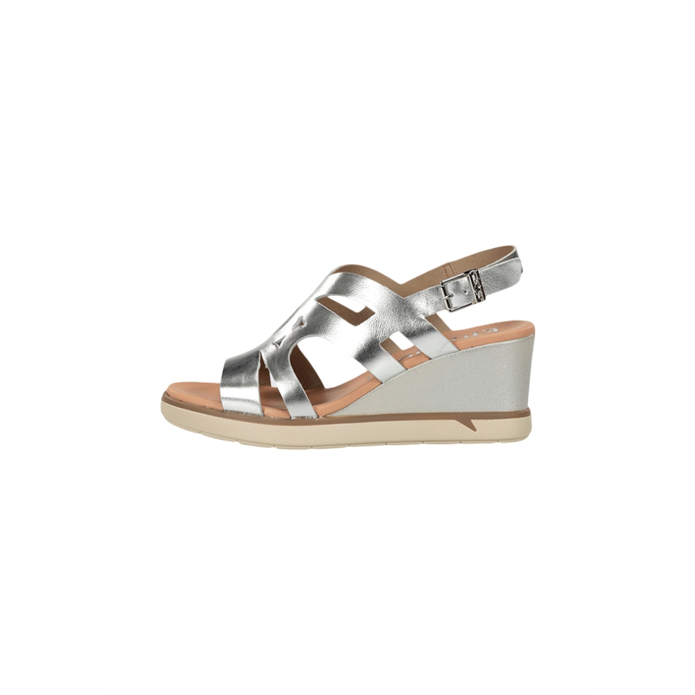 Fluchos F1974 Sandalias De Cuña Mujer Plateado