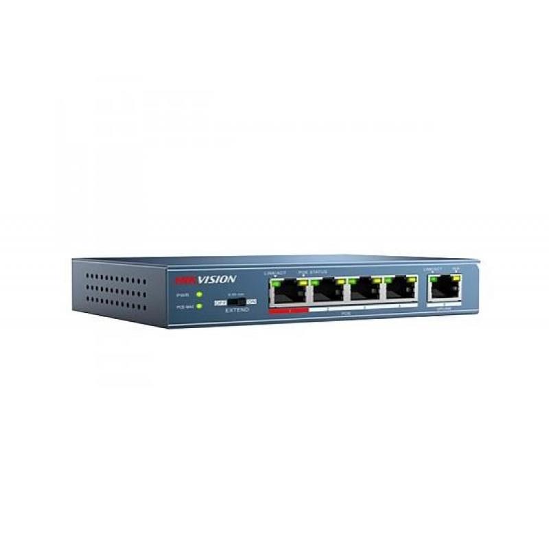 Conmutador Hikvision PoE de 4 puertos L2 no administrado