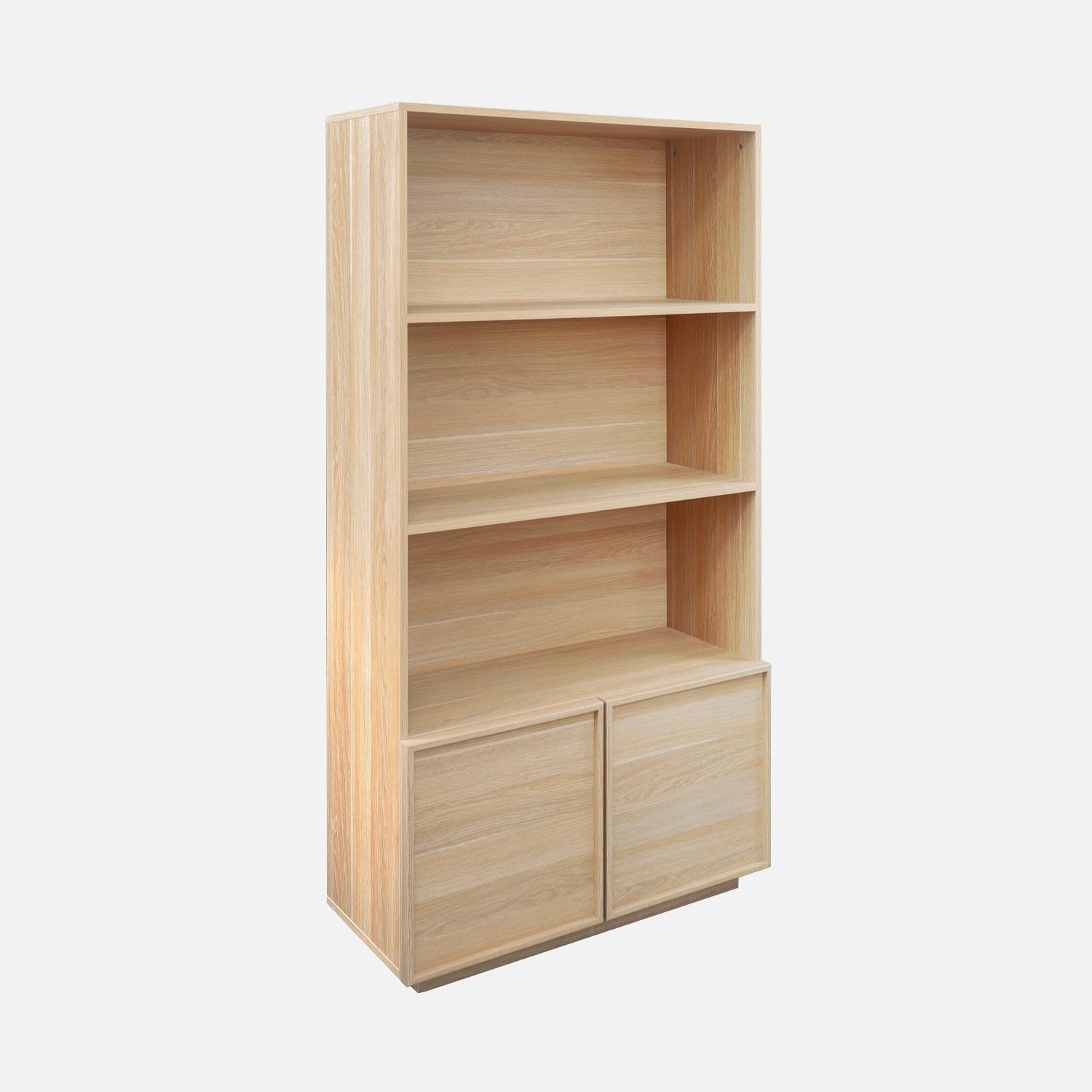sweeek - Estantería efecto madera, 5 niveles, 2 puertas , Kuba , 80x35x160