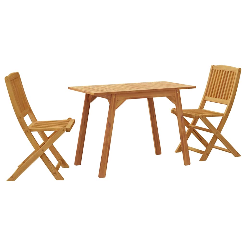 vidaXL Conjunto de balcón 3 piezas madera maciza de acacia