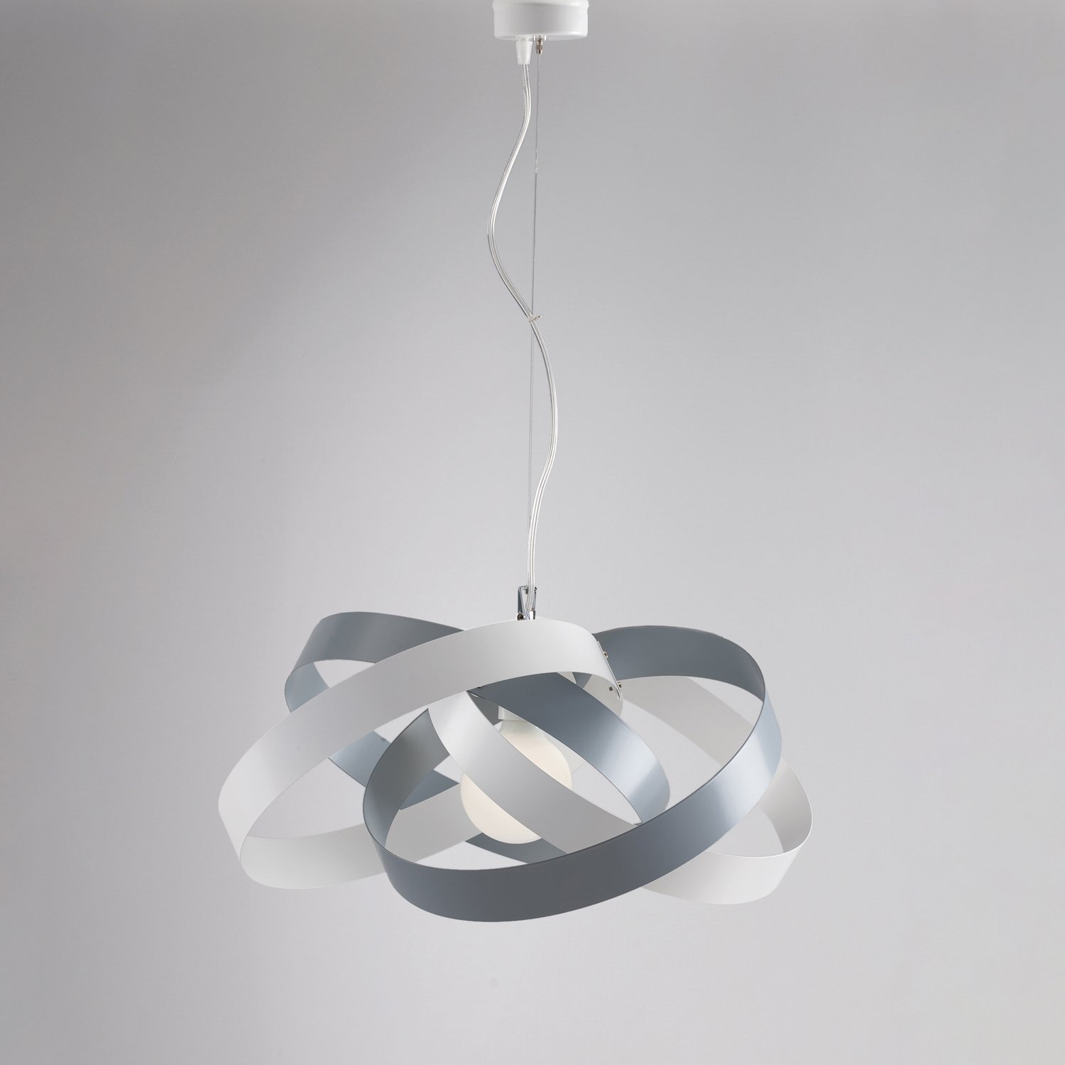 Modern Suspensión Vertigo 1 Luz 4 Círculo Hierro Lacado Blanco Y Dove