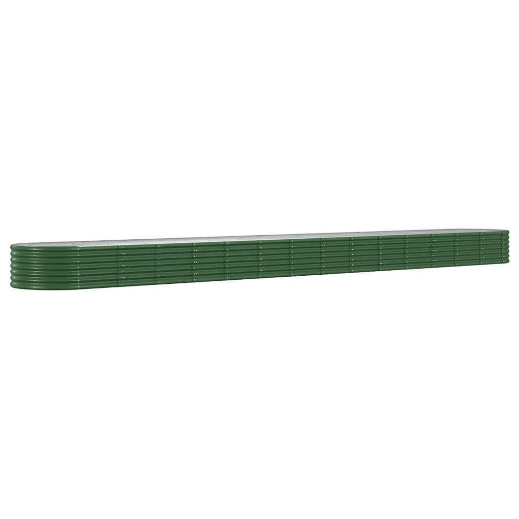 vidaXL Jardinera arriate acero recubrimiento polvo 620x80x36 cm Color Verde,  Gris,  Marrón y mas