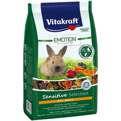 Vitakraft Alimento Emotion Menú Sensitive para Conejos Enanos - 600 GR