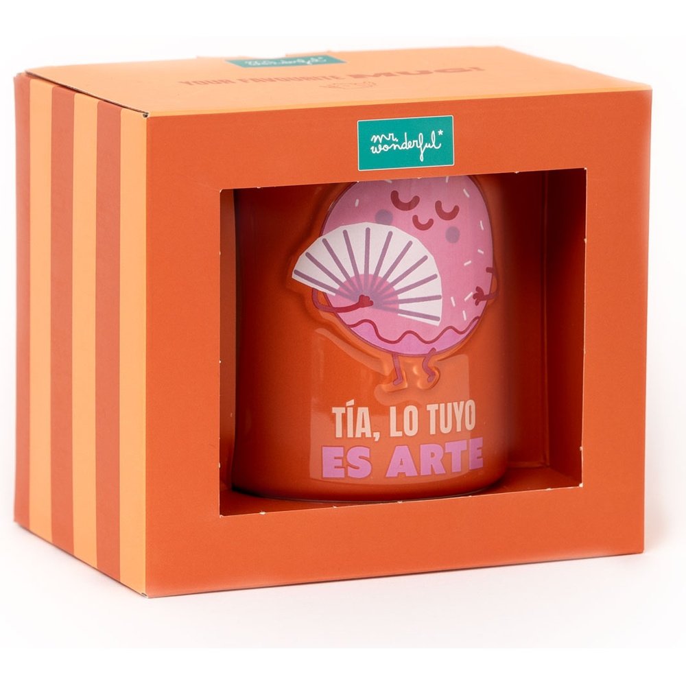 MR TAZA 3D ROSQUILLA TIA  LO TUYO ES ARTE TAZAS S2 9x9x14 Cms.