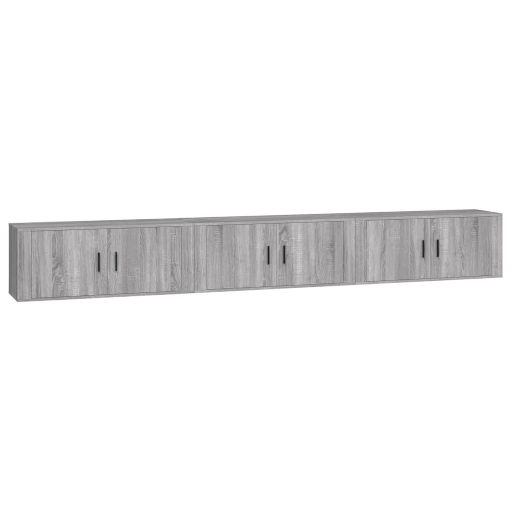 Vidaxl Mueble de TV de Pared 3 Uds 100x34,5x40 Cm Roble Ahumado