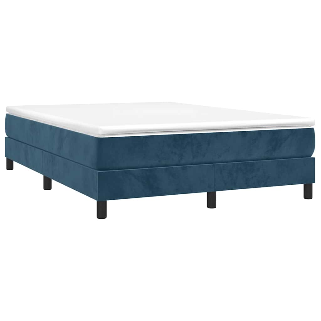 vidaXL Estructura de cama con somier terciopelo azul oscuro 140x200cm