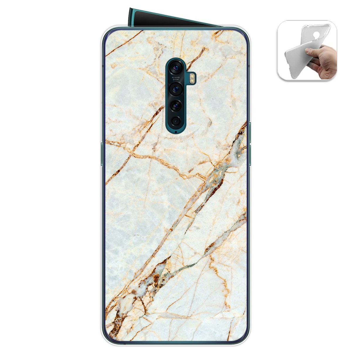 Tumundosmartphone Funda Gel TPU Oppo Reno 2 Diseño Mármol 13 Personalizada
