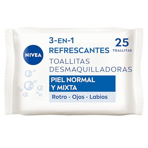 TOALLITAS DESMAQUILLADORAS refrescantes 3 en 1 25 u