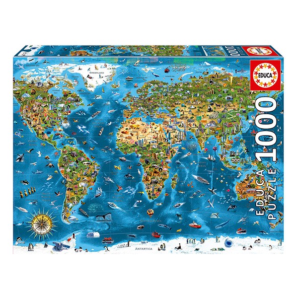 Puzle 1000 Piezas Mapa Maravillas del Mundo.