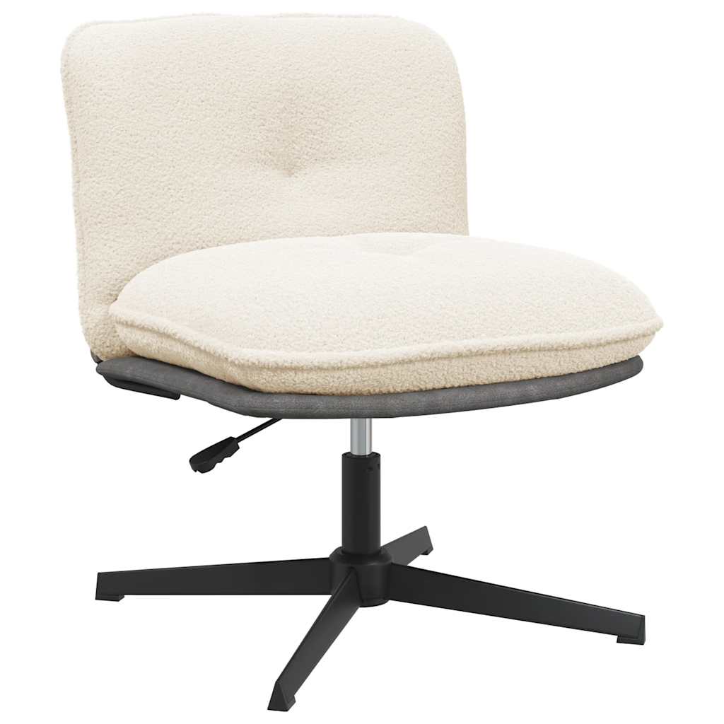 vidaXL Silla de oficina giratoria tejido imitación lana rizada en color Crema/Gris oscuro/Beige y más | cómodas modernas ergonómicas para comedor cocina salón hogar