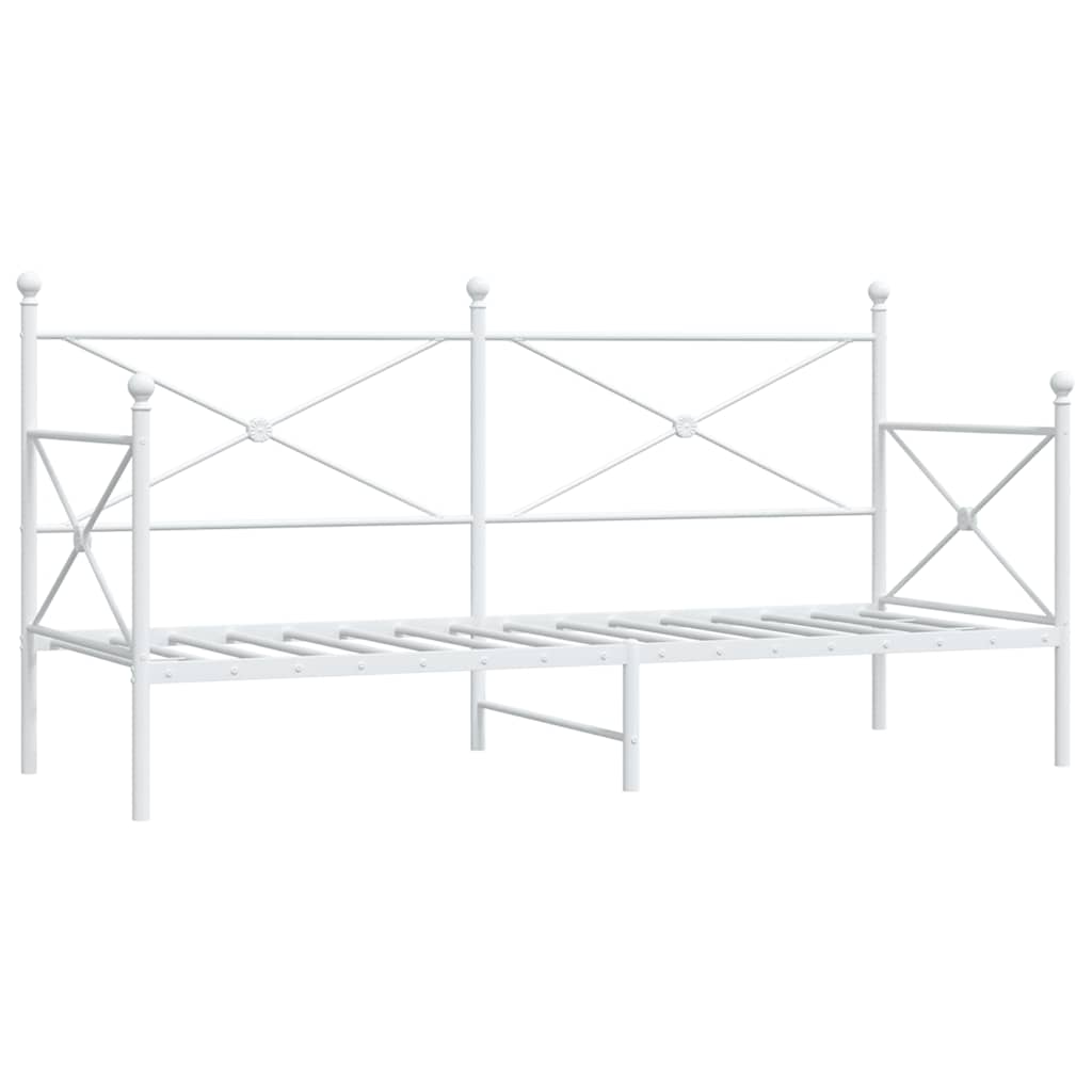 vidaXL Sofá cama sin colchón cuero sintético blanco 90x200 cm acero