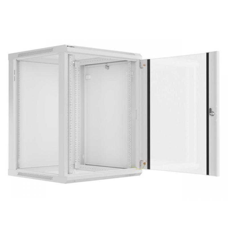 Lanberg Armario rack 19" mural 15u/600x600 (paquete plano) con puerta de cristal gris v2