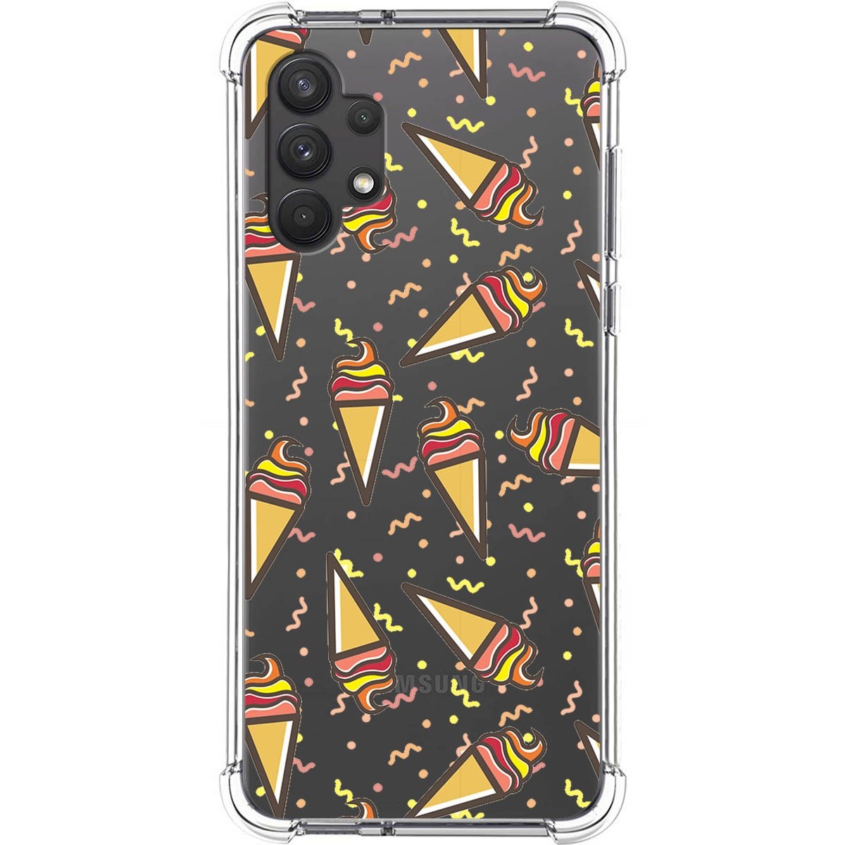 Tumundosmartphone Funda Silicona Antigolpes para Samsung Galaxy A32 4G diseño Helados Dibujos