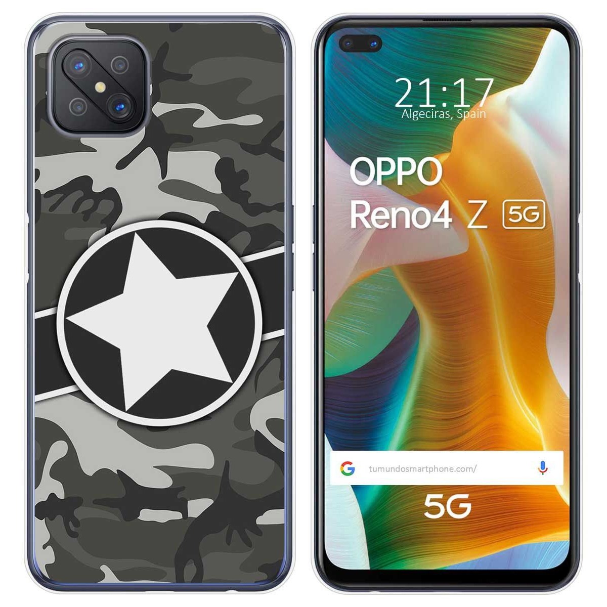 Tumundosmartphone Funda Gel Tpu para Oppo Reno 4Z 5G diseño Camuflaje 02 Dibujos