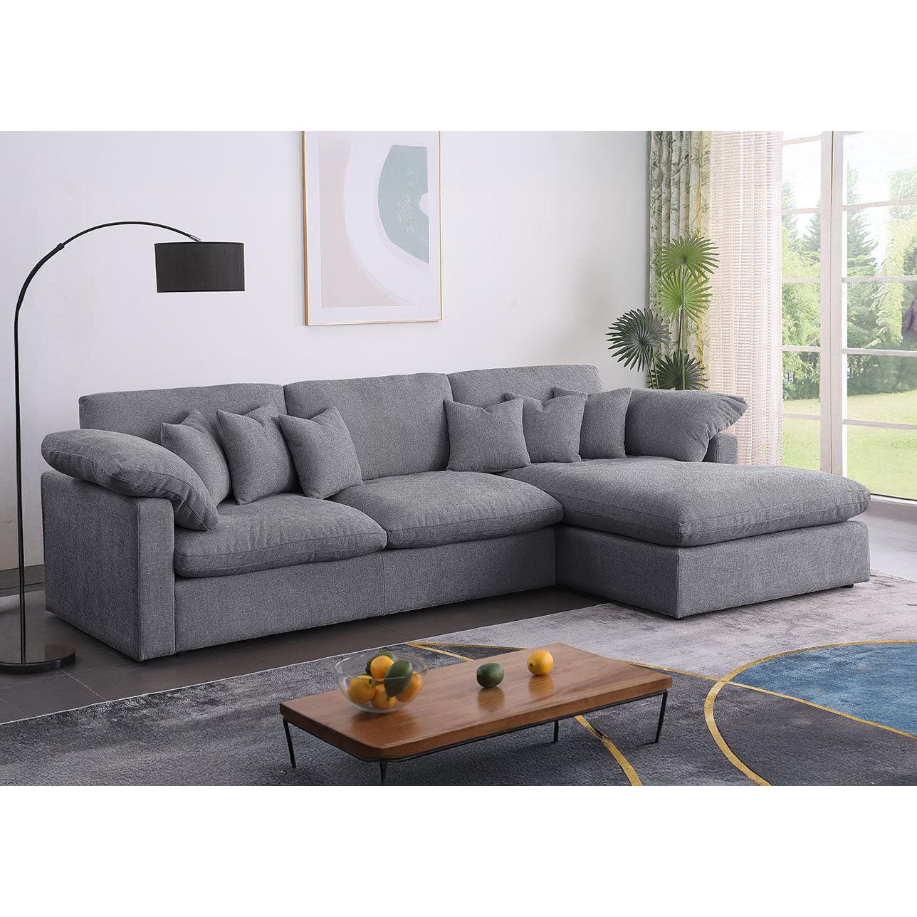 Sofa Chaise Longue Abbi 300cm, Gris, Chaise Izquierdo