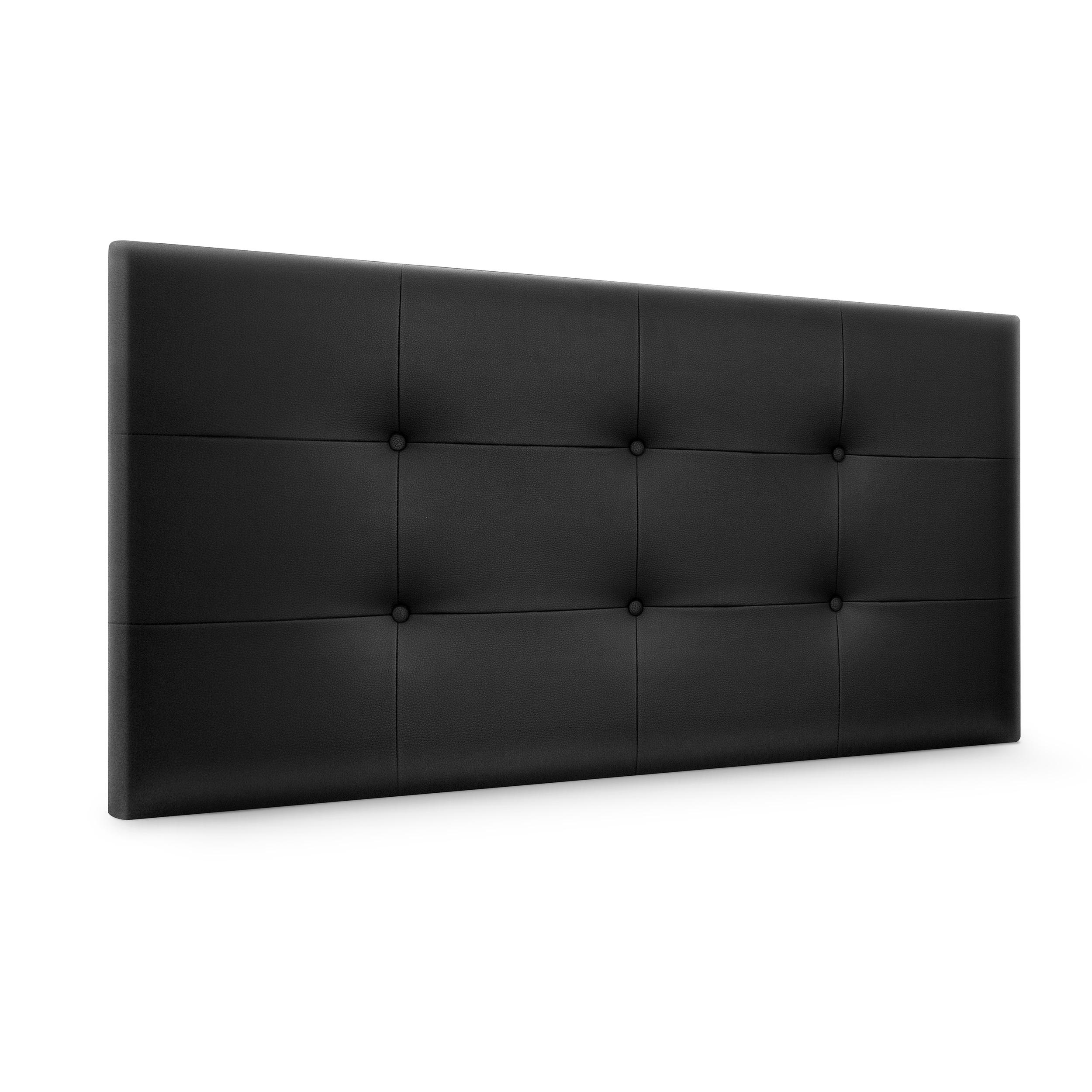 DHOME Cabecero Capitone Tapizado Polipiel o Tela Acualine con 8cm de Grosor Cabezales de Cama Acolchado Capitoné Cabeceros de Cama (Negro Polipiel)