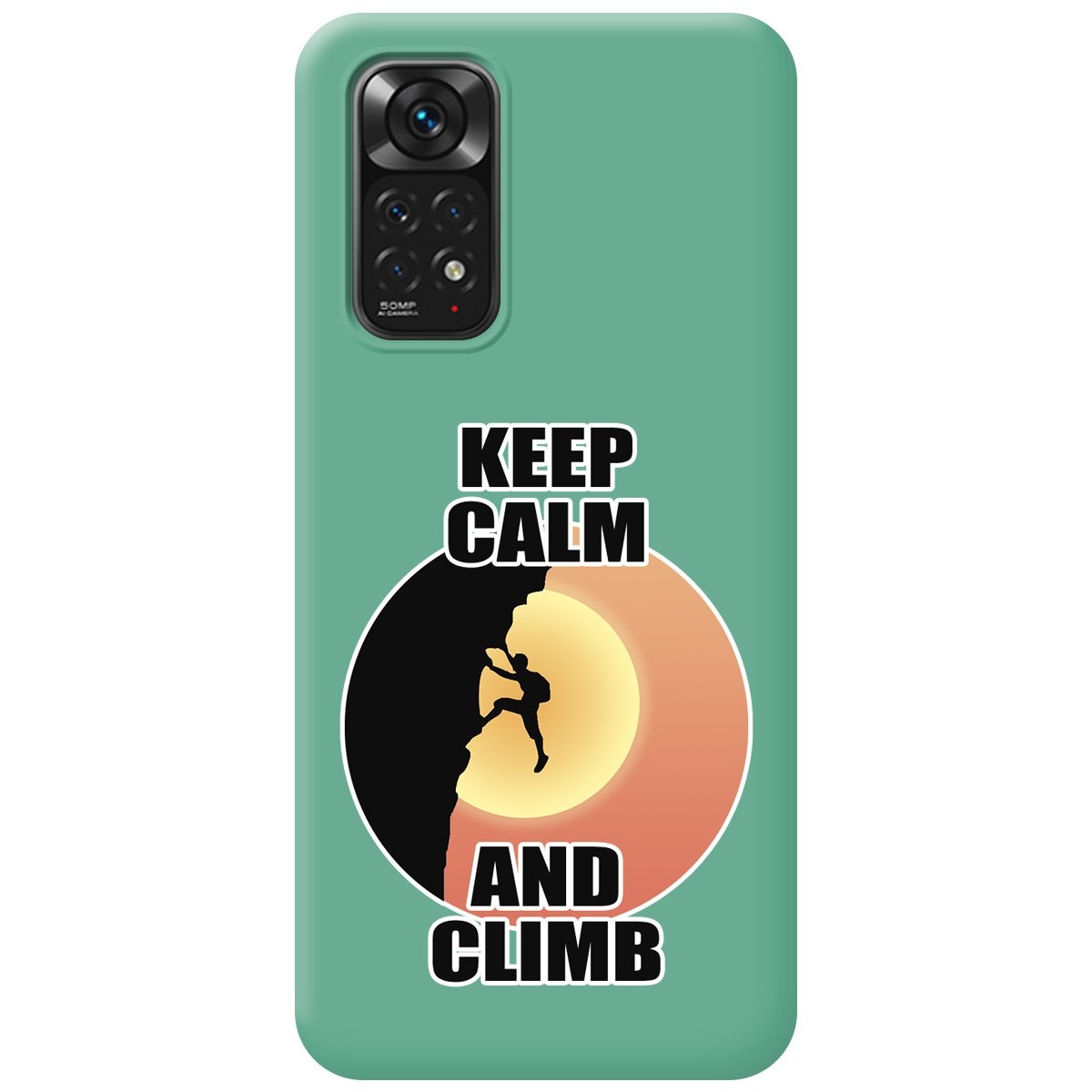 Funda Silicona Líquida Verde para Xiaomi Redmi Note 11 / 11s diseño Hombre Escalada Dibujos