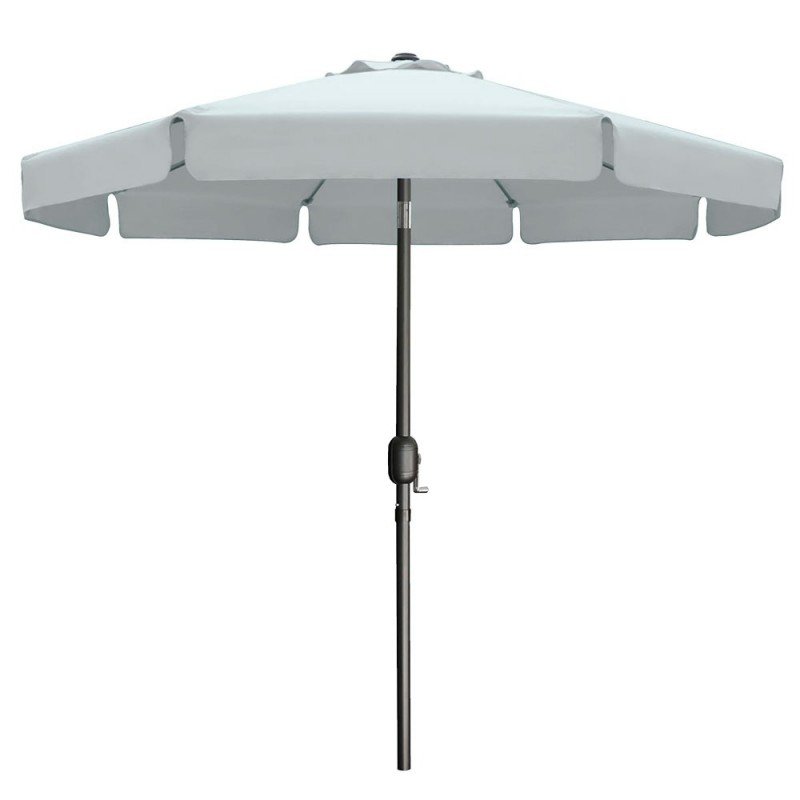 Marbueno sombrilla acero 8 varillas 300 cm polyester blanco jardin