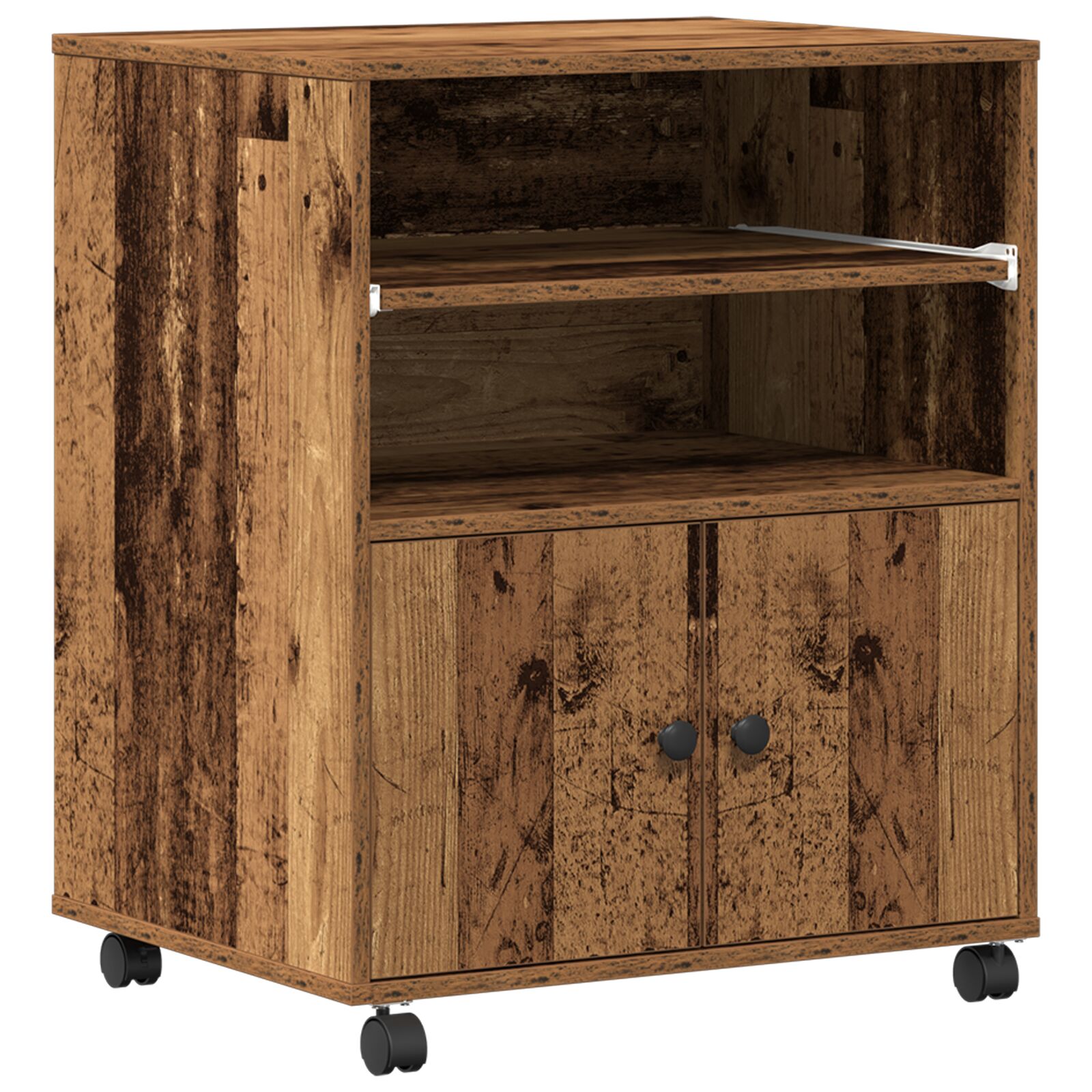 Carrito para Impresora con Ruedas Madera Vieja 60x48x74 cm