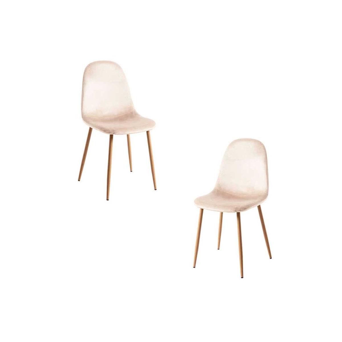 Regalos Miguel - Packs Sillas Comedor - Pack 2 Sillas Teok Terciopelo - Beige