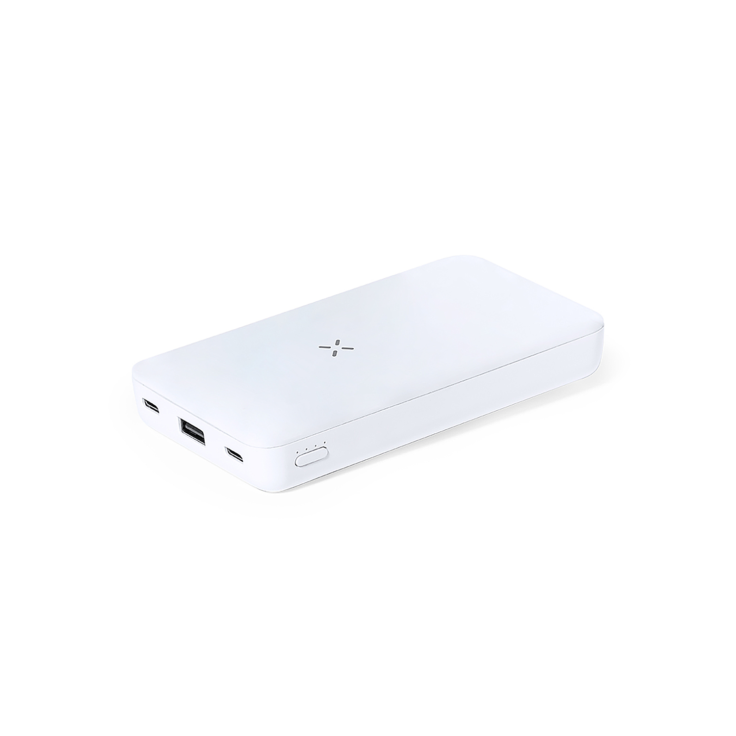DAM. Power Bank Inalámbrico 15W. 5000 mAh. 1 Salida USB y 2 Tipo C. 2 Entradas Tipo C 7x12,4x2,3 cm.