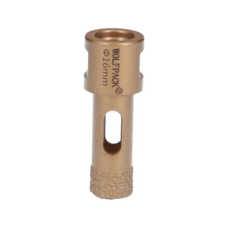 Corona diamante para amoladora ø 16 mm. conexión rosca m14. corte seco