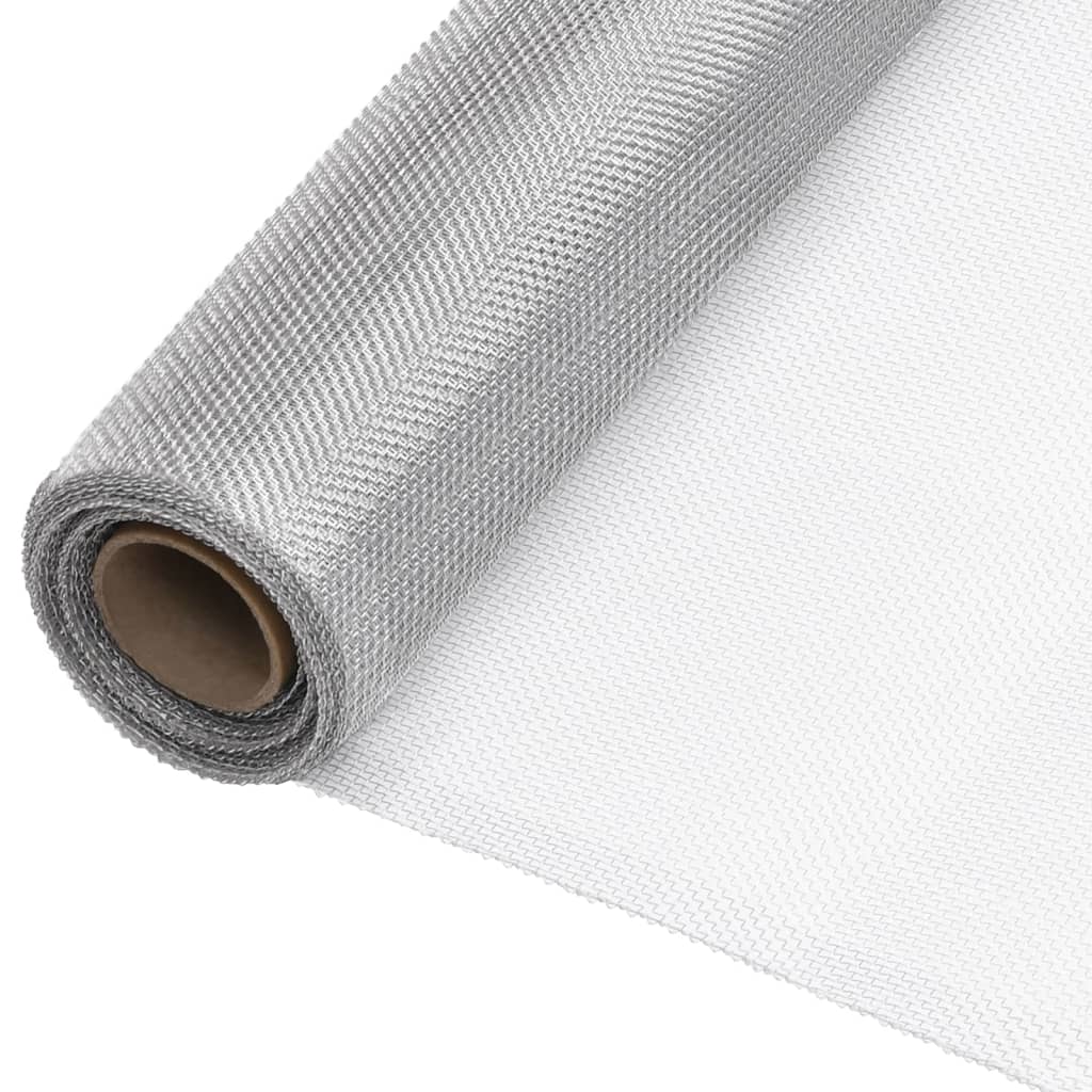 vidaXL Malla mosquitera de aluminio plateada 80x2000 cm