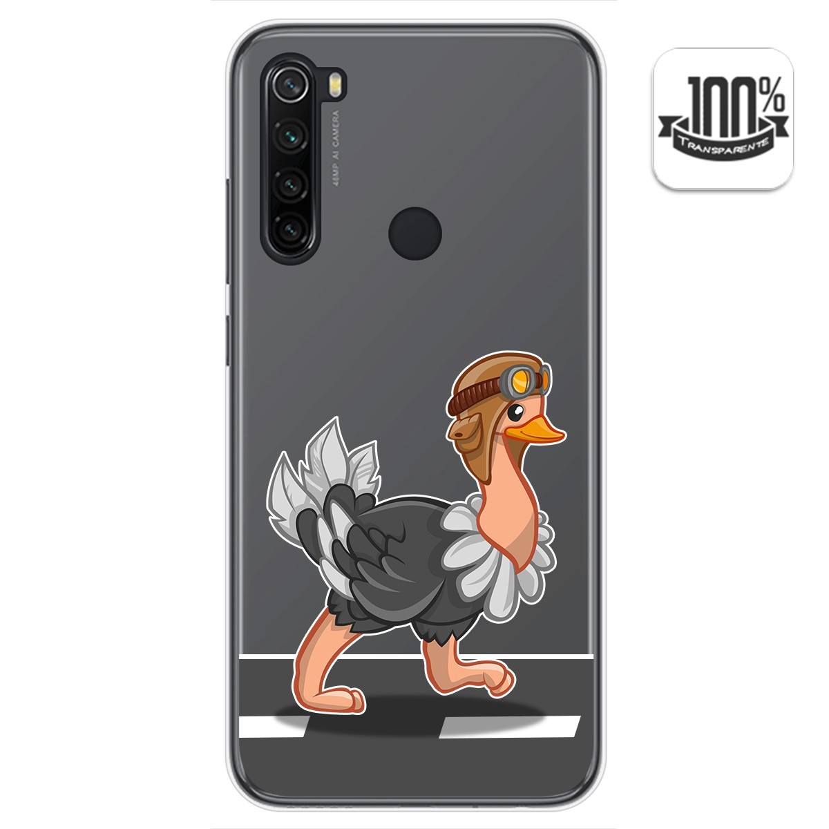 Tumundosmartphone Funda Gel Transparente para Xiaomi Redmi Note 8T diseño Avestruz Dibujos