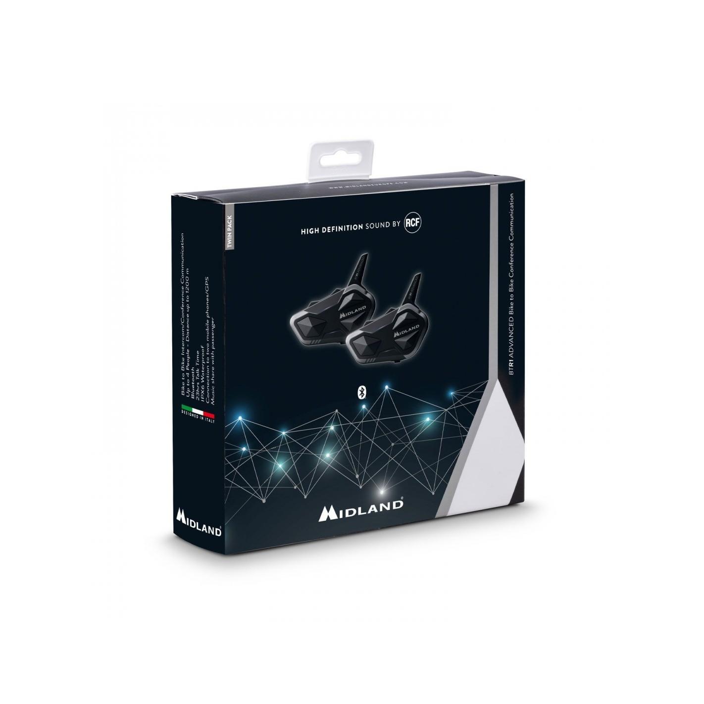 Intercomunicador de moto Btr1 Advanced Twin Midland