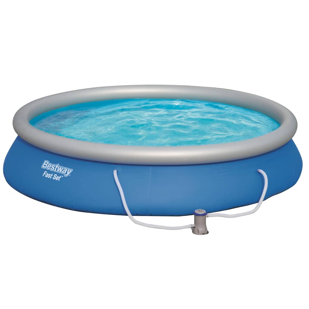 Bestway Set Piscina Hinchable Desmontable Redonda Depuradora Kit Reparación Dimensiones 305 x 76 cm, 366 x 76 cm, 457 x 84 cm