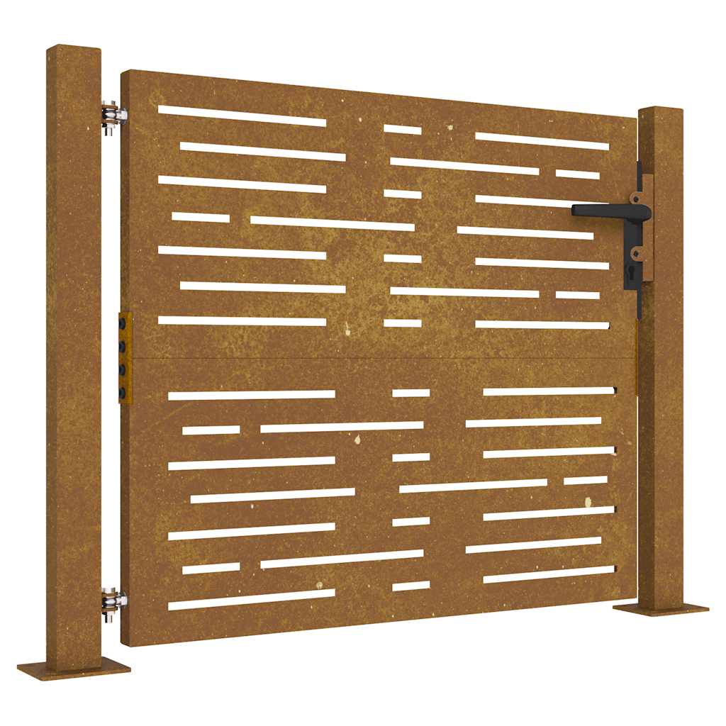 vidaXL Puerta de jardín 100x100 cm de acero corten con diseño cuadrado