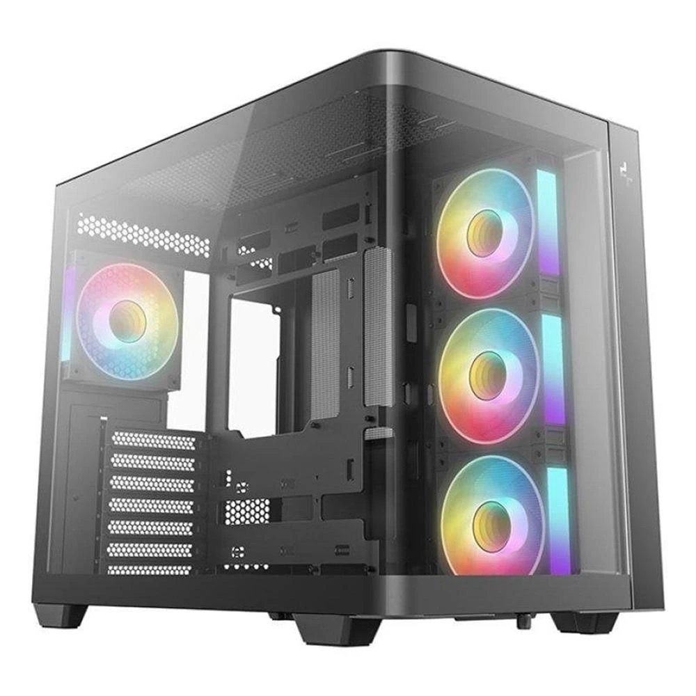 Deepcool - Caja para PC CG530U-BKAGA4-G con cristal templado curvo, refrigeración ARGB y soporte para tarjetas gráficas hasta 41 cm, color negro