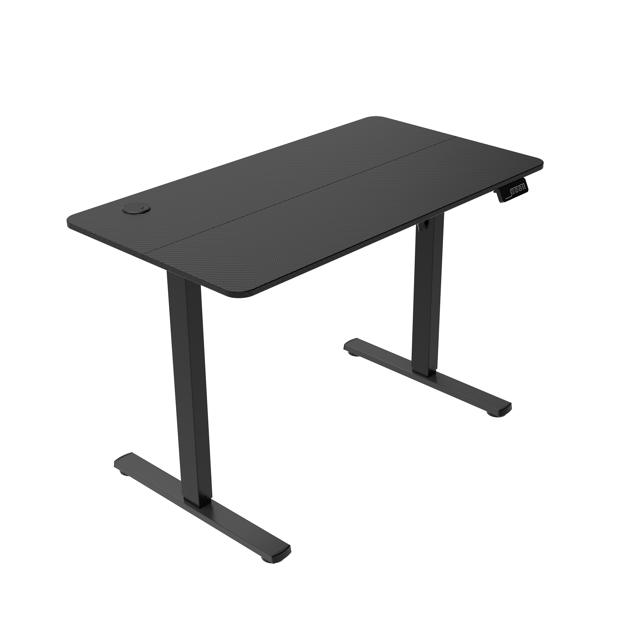 Mars Gaming MGD-ERGOPRO, Mesa Ajuste Altura Eléctrico 73-118cm, Superficie Ergonómica Fibra Carbono, Estructura Metálica, Soporte Auriculares y Gestión Cableado, Escritorio Regulable 110x60cm, Negro o Blanco