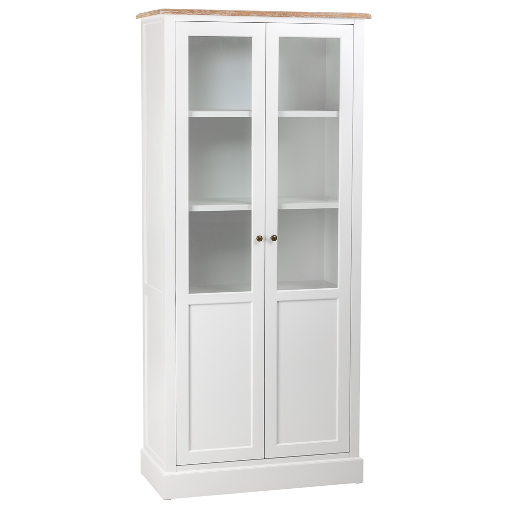 Wonderlust Deco - Vitrina de madera blanca 81x40x180 Blanco 81X40X180h cm