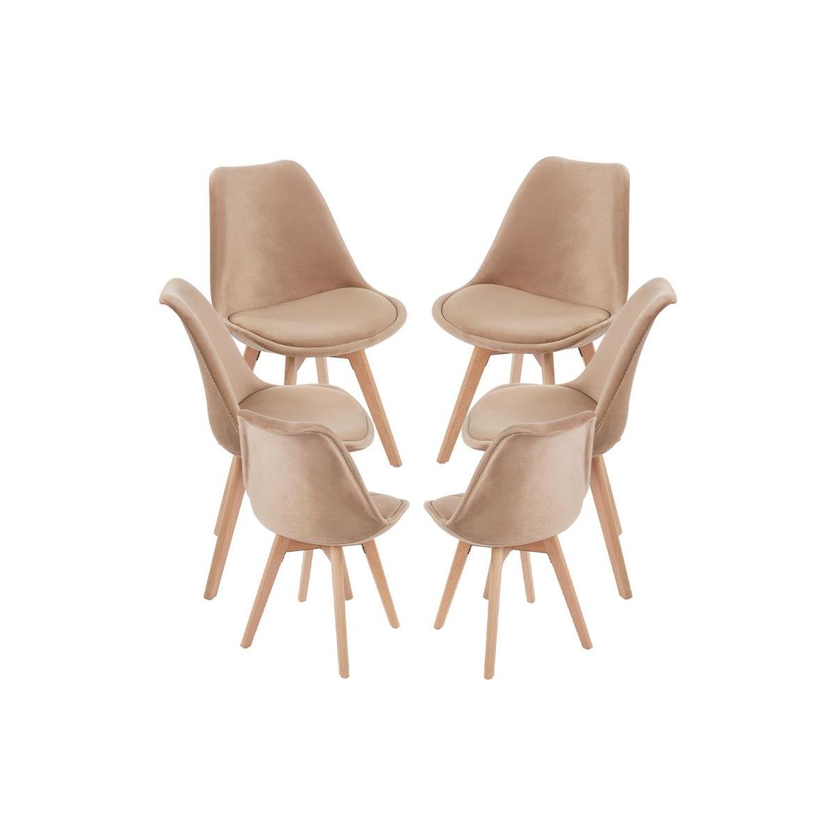Regalos Miguel - Packs Sillas Comedor - Pack 6 Sillas Synk Terciopelo - Champán