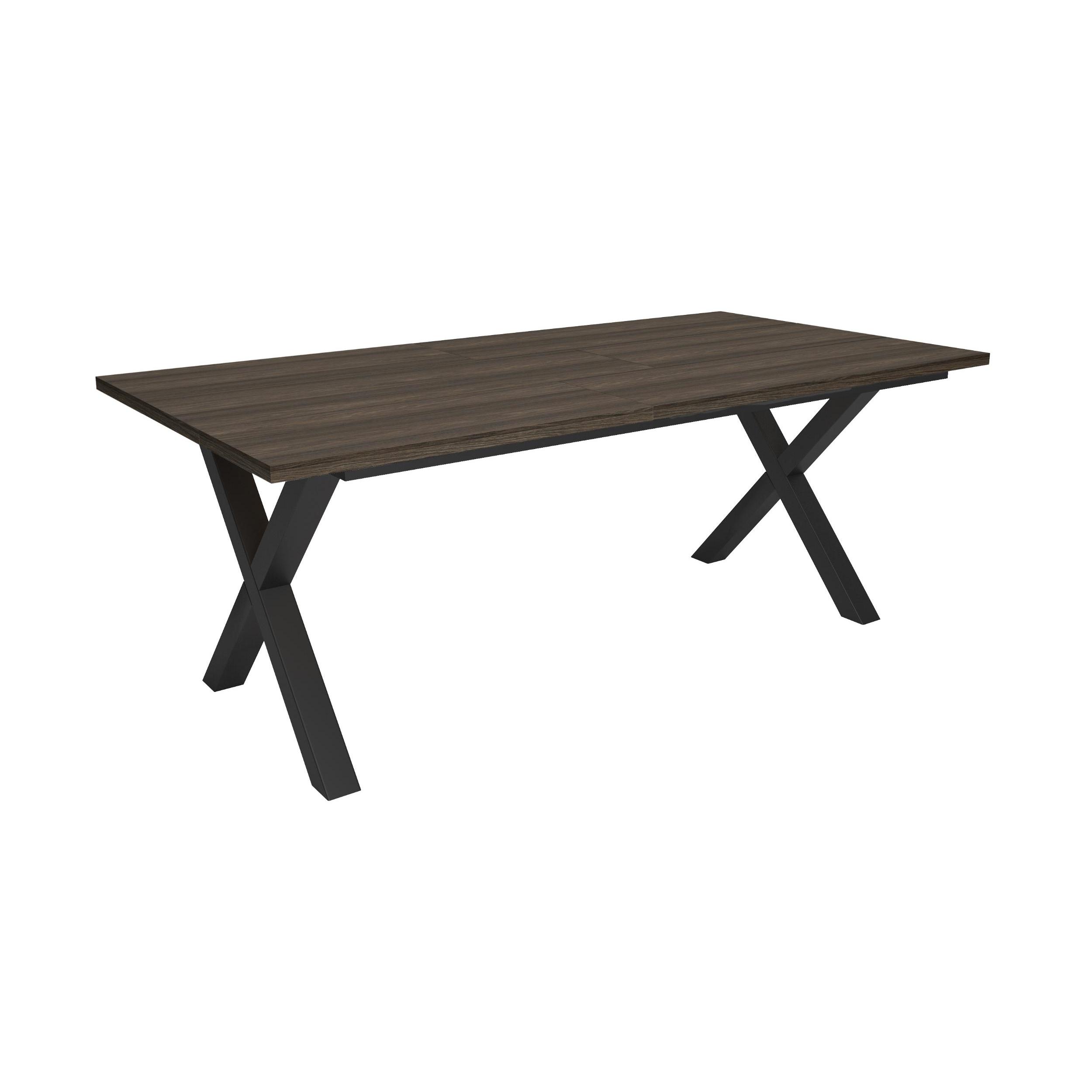 Skraut Home, Mesa Comedor, Mesa Fija Cocina y Salón, 194x90x74cm, Para 10 Comensales, Muebles Comedor, Roble oscuro