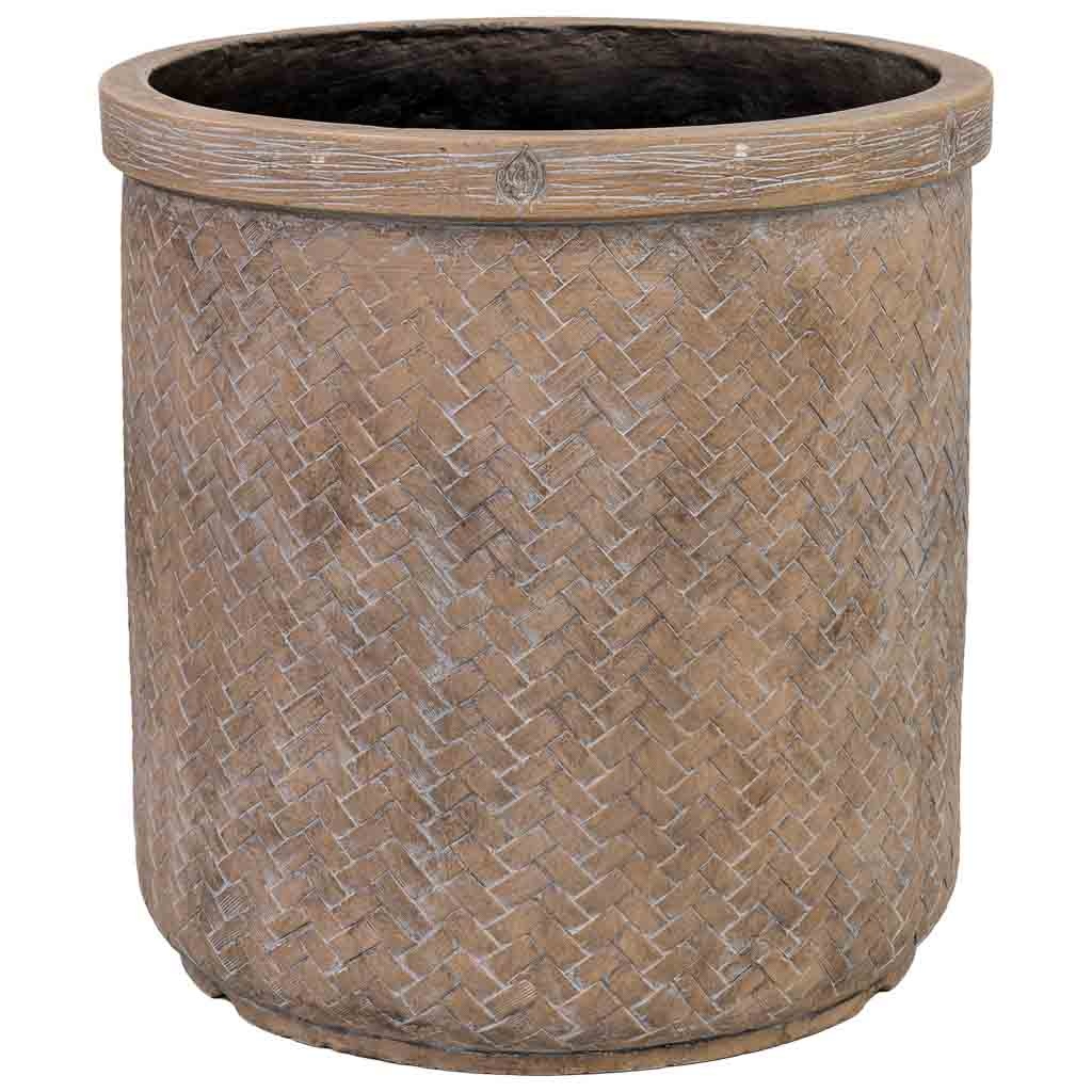 Wonderlust Deco - Macetero de fibra de vidrio marrón 36x36x37.5cm Marrón 36x36x37.5h cm
