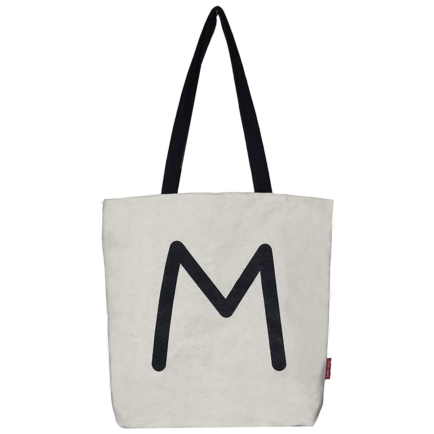 Hello-Bags. Bolso tote bag con cremallera, forro y bolsillo interior. Exterior: Algodón 100%. Incluye sobre kraft de regalo. Modelo M. Color: Crudo / Negro. Medidas: 37x38 cm.