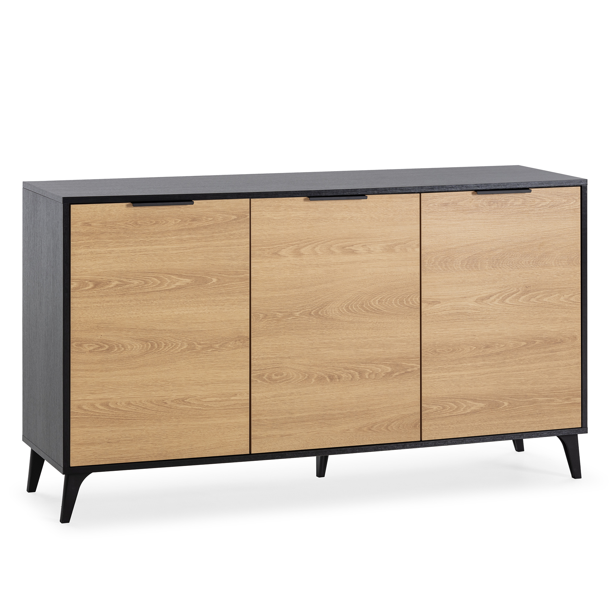 VS Venta-Stock - Aparador de salón modelo Kalma 3 puertas en color negro