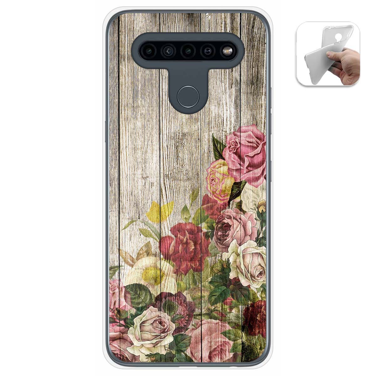 Tumundosmartphone Funda Gel Tpu para Lg K41s / Lg K51s diseño Madera 08 Dibujos