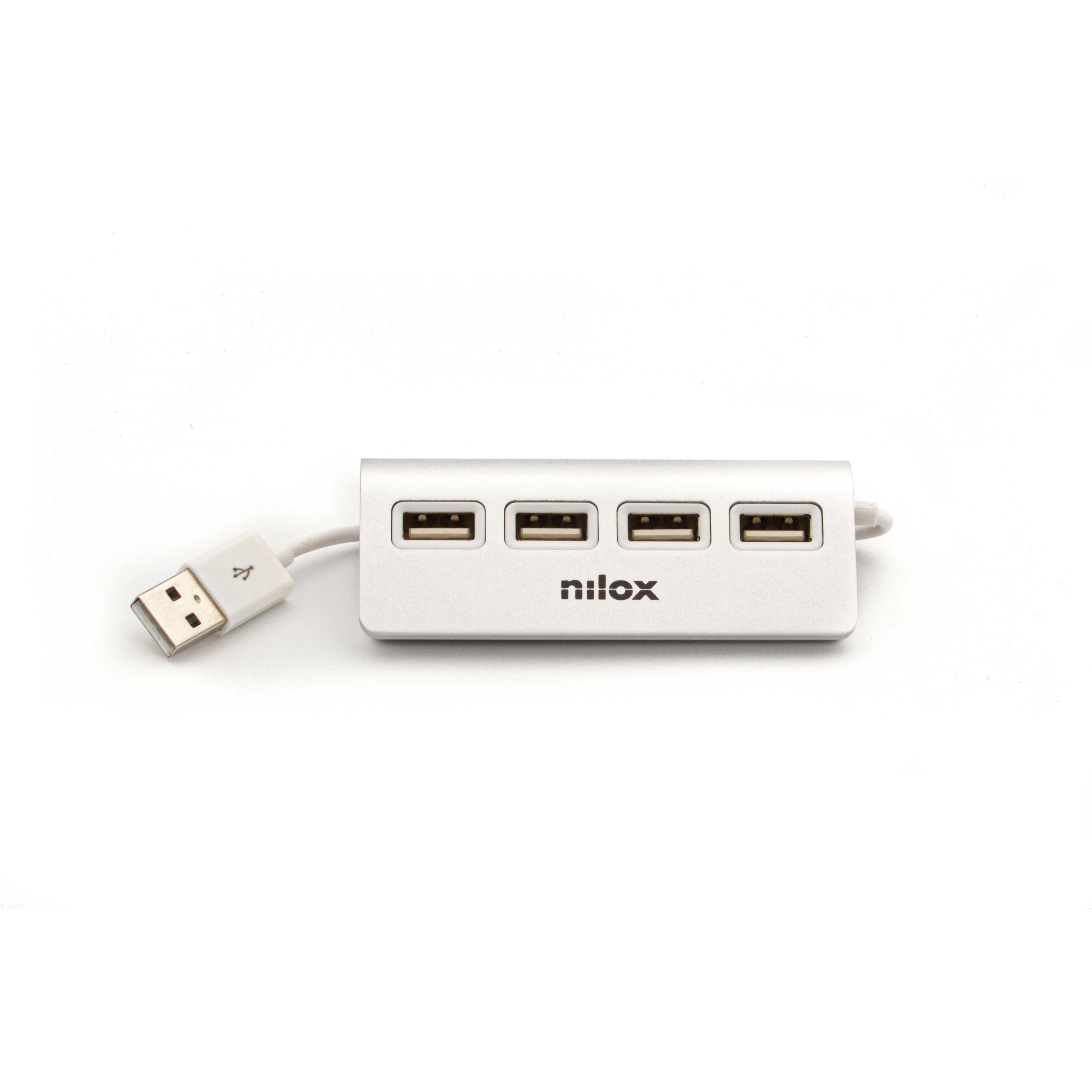 Nilox HUB 4 PORTE USB 2.0 ALLUMINIO