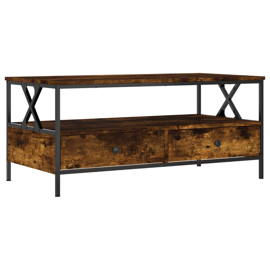 Vidaxl Mesa de Centro Madera de Ingeniería 100x51x45 Cm Roble Ahumado