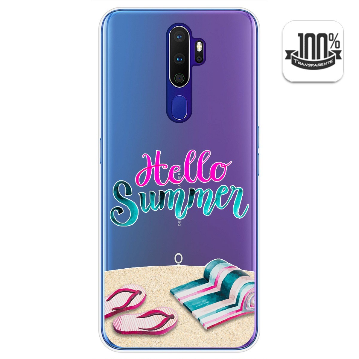 Tumundosmartphone Funda Gel Transparente para Oppo A9 2020 diseño Summer Dibujos