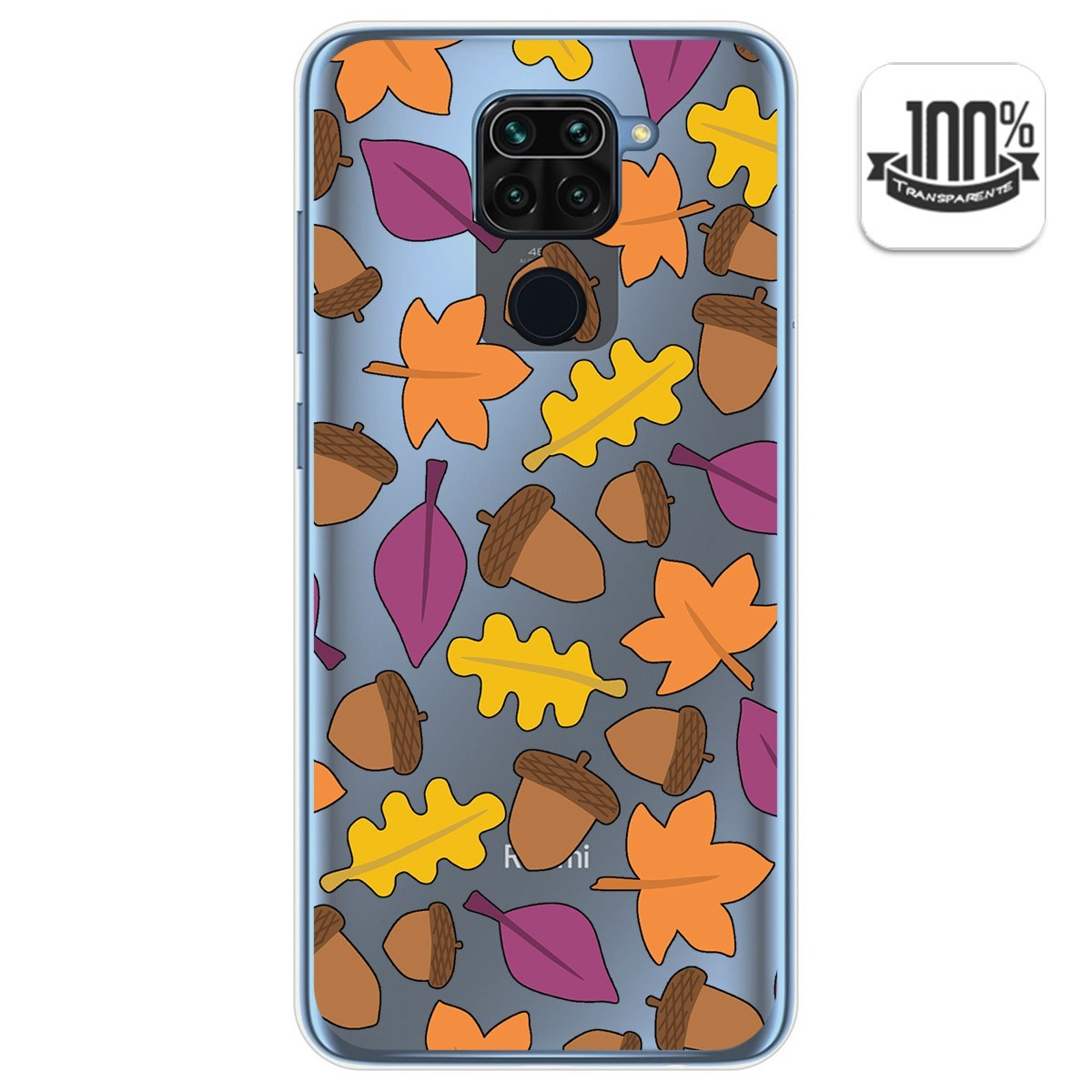 Tumundosmartphone Funda Gel Transparente Xiaomi Redmi Note 9 Diseño Otoño Dibujos Personalizada