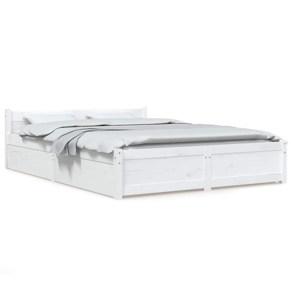vidaXL Estructura de cama con cajones blanco 140x200 cm