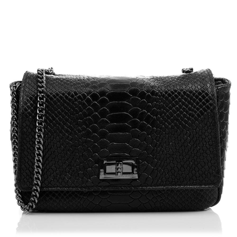 Firenze Artegiani. Dalida Bolso bandolera Mujer.Piel auténtica Gamuza Grabado Serpiente . Made in Italy. Vera Pelle Italiana.