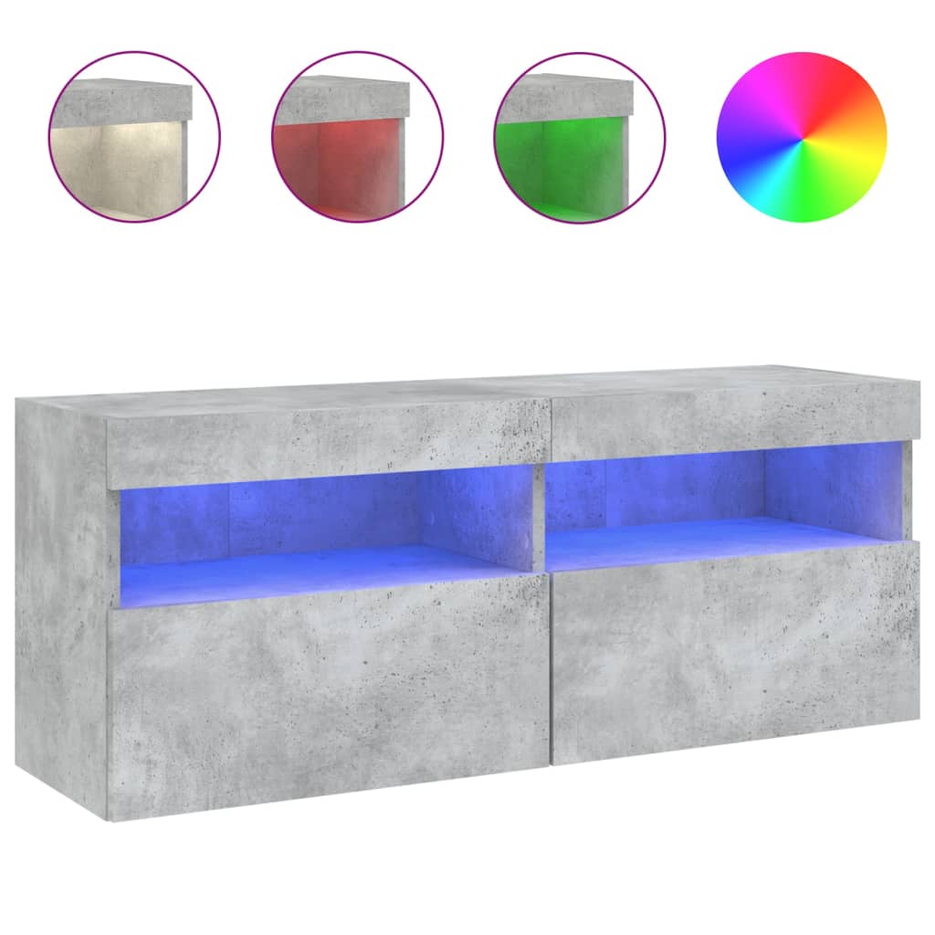 vidaXL Mueble de TV de pared con luces LED 100x30x40 cm, Mueble de Salon, Mueble TV, Mueble TV salon, Mesa de TV, Mueble tele
