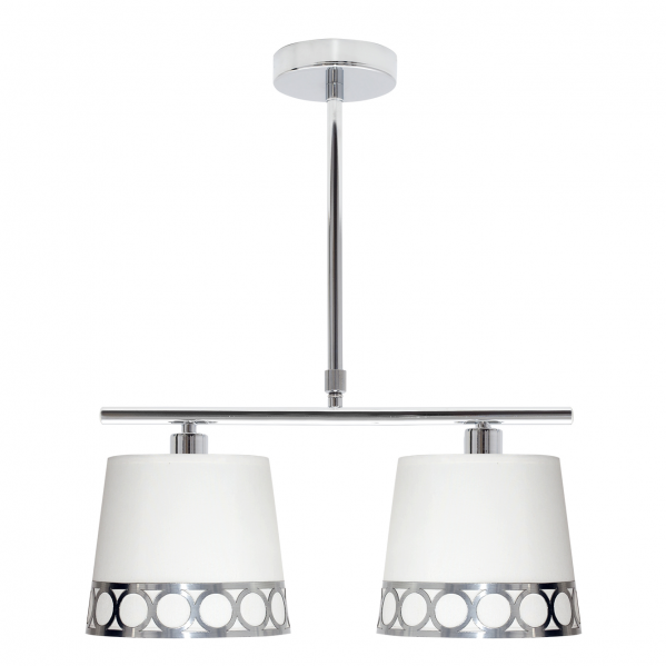 Lampara dalia 2xe14 blanco/plata regx40x16 cm