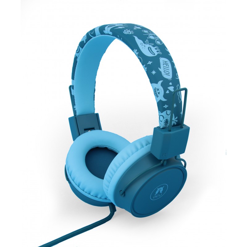 DCU Tecnologic Auriculares Infantiles Protección de Volumen Segura Conector de Audio Estéreo Almohadillas Suaves Micrófono en Línea